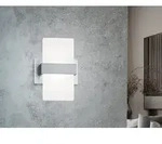 Stylische Led Wandleuchte Platon Mit Schalter, Aluminium Geb&uuml;rstet, H&ouml;he 18cm