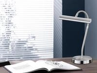Defibrico - Flexible Led Schreibtischleuchte Curtis Silber Matt, 4-stufen Dimmer