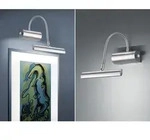 Trio - Flexible Led Wandleuchte / Bilderleuchte Curtis Silber Matt, Drehdimmer
