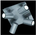 Deckenstrahler Marley Silber 4-flammig, Quadrat 24cm