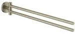 Grohe Essentials Handtuchhalter 2-armig, Schwenkbar, 439mm, Nickel Geb&uuml;rstet,