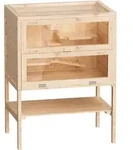 Wiltec - 3 Etagen Nagerk&auml;fig, 600 X 400 X 800 Mm, Aus Holz, Mit Klappbarem Deckel &