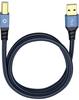 Oehlbach USB-Kabel USB 2.0 USB-A Stecker, USB-B Stecker 7.50 m Blau vergoldete