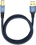 Oehlbach Usb-kabel Usb 2.0 Usb-a Stecker, Usb-b Stecker 7.50 M Blau Vergoldete