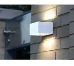 Lutec - Eckige Led Au&szlig;enwandlampe Gemini Up And Down Aus Alu Wei&szlig; 14cm Breit, Ip54