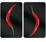 Herdabdeckplatten Universal Hot Peperoni 2er Set, F&uuml;r Alle Herdarten, Mehrfarbig,