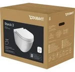 Starck 3 Wc-set Wandh. Wand-wc, Wc-sitz, Wei&szlig; Hochglanz, Sp&uuml;lrand Rimless, Abgang
