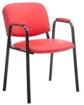 Besucherstuhl Ken Pro Kunstleder Rot