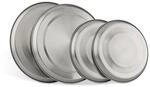 Relaxdays Herdabdeckplatten Edelstahl 4er Set, Herdplatten Abdeckung Bis 20 Cm