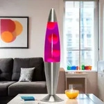 Licht-erlebnisse - Lavalampe Lila Rot 42 Cm Hoch Mit G9 Leuchtmittel Retro Lampe