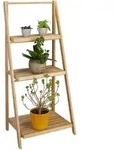 Relaxdays - Blumentreppe Innen, 3 Stufen, Bambus, Klappbar, Leiterregal,
