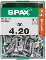 Spax - Universalschraube, 4 X 20 Mm, 100 St&uuml;ck, Vollgewinde, Senkkopf, T-star Plus