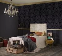 A.s.creations - Vliestapete Grau Barock Tapete Gemustert Gerader Ansatz Black Is