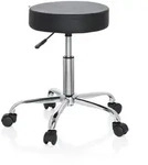 Hocker / Drehhocker / Arbeitsstuhl Operator Ii Kunstleder Schwarz Chrom Hjh Office