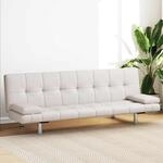 Vidaxl Schlafsofa Mit 2 Kissen Kunstleder Ausziehbar Cremewei&szlig;
