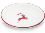 Gmundner Keramik - Bordeauxroter. Hirsch, Unterteller Cup (&oslash; 15cm)
