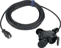 Sirox 345.503 Strom Verl&auml;ngerungskabel 16 A Schwarz 3.00 M H07rn-f 3g 1,5 Mm&sup2;