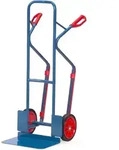 Fetra Stahlrohrkarre Mit Vollgummi-bereifung H&ouml;he 1300 Mm Mit Kunststoff-gleitkufen,