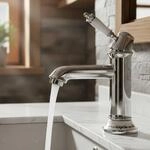 Paulgurkes - Nostalgie Wasserhahn Einhandmischer Retro Waschtischbatterie Keramik