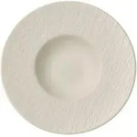 Assiette P&acirc;tes Manufacture Rock Blanc 29cm Design Brut, Porcelaine Premium, Id&eacute;ale