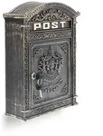 Relaxdays - Briefkasten Antik, Englischer Wandbriefkasten, Aluguss, Briefschlitz F&uuml;r