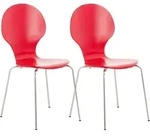 2x Stapelstuhl Diego Ergonomisch Rot