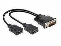 DeLOCK Adapterkabel DMS-59 - 2x HDMI St/Bu 0,25m (65280)