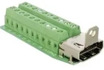 Delock 65168 Hdmi-steckverbinder Buchse, Einbau Vertikal Polzahl: 20 Silber 1 St.