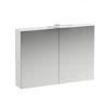 Base Spiegelschrank 1000 mm, 2 Türen, led- Licht Element, Farbe: Weiß...