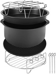 Deuba - Monzana Hei&szlig;luftfritteuse Zubeh&ouml;r 8tlg. Fritteuse Set Inkl. Brotbackkorb