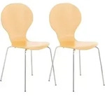 2x Stapelstuhl Diego Ergonomisch Natura