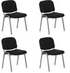 Besucherstuhl / Konferenzstuhl / Stuhl Xt 600 4er Pack Silber /schwarz Hjh Office