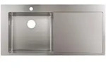 Hansgrohe Einbausp&uuml;le 450 S716-f450 Edelstahl Mit Abtropffl&auml;che Rechts, Ohne Ab-