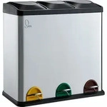 Svita - Tc3x20 Treteimer Abfalleimer M&uuml;lleimer M&uuml;lltrennung Edelstahl (60l) Silber