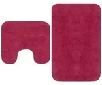 Badematten-set 2-tlg. Stoff Fuchsia Vidaxl