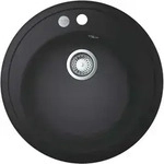 Grohe Komposit-einbausp&uuml;le K400 50-c 51 1.0 Rund, D= 51cm, 1 Becken, Granit Schwarz