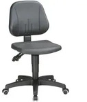 Arbeitsdrehstuhl Unitec Rollen Integralschaum Schwarz 440-620mm Bimos
