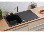 Respekta - K&uuml;chensp&uuml;le Einbausp&uuml;le Sp&uuml;lbecken Granitsp&uuml;le 86 X 50 Schwarz
