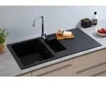 K&uuml;chensp&uuml;le Einbausp&uuml;le Sp&uuml;le Granit Mineralite 100x50 Schwarz Respekta Houston