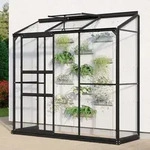 Vitavia - Anlehn-gew&auml;chshaus 'styx 1300', Schwarz, 1,3 M2, 3 Mm Esg