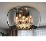 Trio - Kristall Deckenleuchte Vapore Glas Chrom Verspiegelt & Rauchglas Optik &Oslash; 40cm