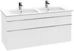 V&b Waschtischunterschrank Venticello 125,3x59x50,2cm, Gr. Chrom, Glossy White