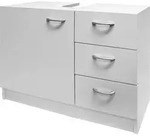 Waschbeckenunterschrank Neapel 3 Schubladen 63x30x54cm Wei&szlig; T&uuml;r Badezimmer