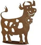 Deko Lustige Kuh Aus Stahlblech Naturrost In Braun, H 60 Cm