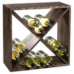 Weinregal, Stylische Dunkelbraune Box F&uuml;r 24 Flaschen Kesper