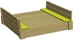Wendi Toys - Holz Sandkasten 'delux' Mit Sitzfl&auml;chen Inkl. Holzabdeckung,