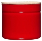 Riess-kelomat - Riess Vorratsdose Mit Eschenholzdeckel &Oslash;13cm 1,26l Tomato Emaille