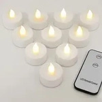Teelichter Led +300h Elektrisch Flackernd Mit Fernbedienung Mit Batterien Flammenlose