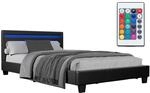 Juskys Polsterbett Verona &ndash; Bettgestell Mit Led-beleuchtung, Lattenrost & Kopfteil