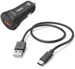 Hama - Handy-ladeger&auml;t F&uuml;r Auto, 12 V, 3 A, 1,5 M, Schwarz, 00183231
